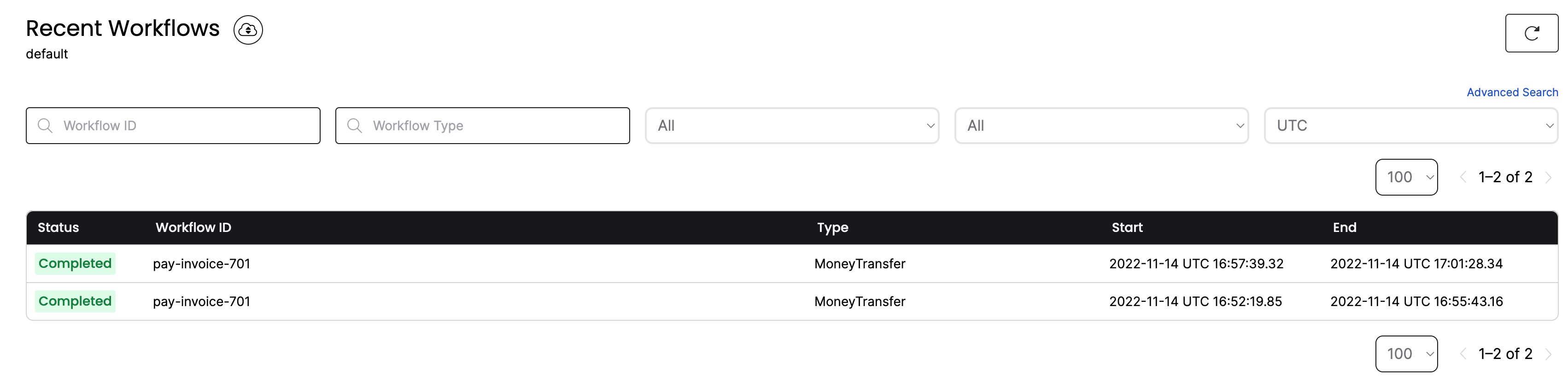 Both Workflows completed